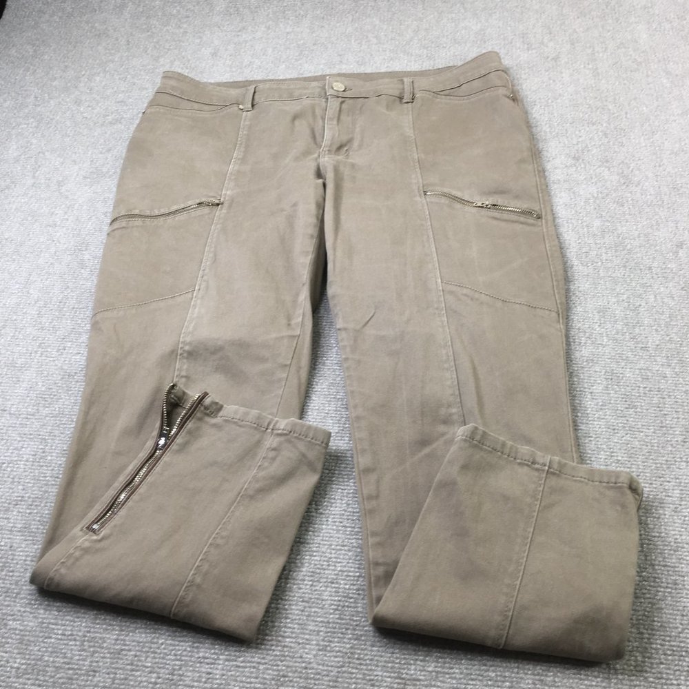 White Black Womens Pants Brown 14 The Skimmer Casual Comfort #0567